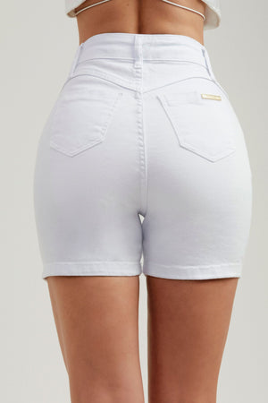 Shorts Jeans Modelador Branco