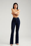 Calça Jeans Modeladora Escura Flare Cós Super Alto