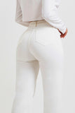 Calça Jeans Modeladora Wide Leg Off White Cós Super Alto