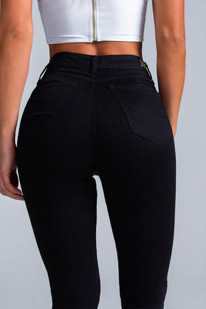 Calça Jeans Modeladora Preta que Não Desbota Ryca