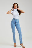 Calça Jeans Modeladora Revolucionária Reta Clara Cós Super Alto