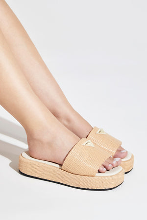 Sandália Flatform Trançada Nude