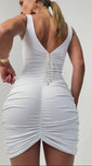 Stories de Vestido Curve Dupla Face Branco com Nude