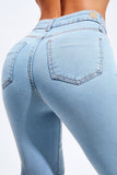 Shorts Jeans Modelador Ciclista Claro Cós Médio