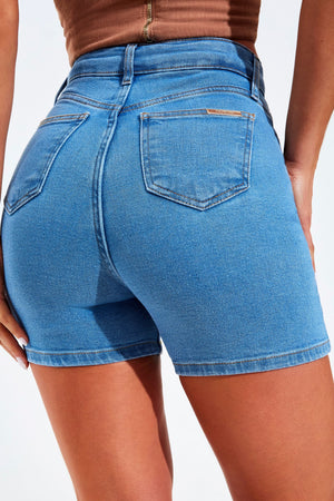 Shorts Jeans Modelador Clássico Cós Super Alto