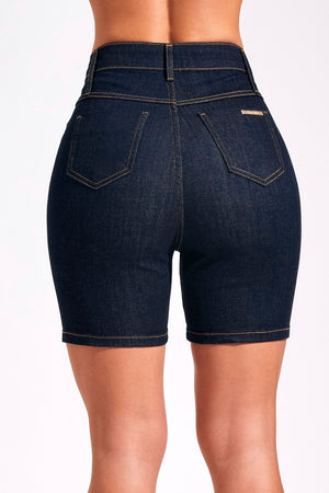 Shorts Jeans Ultra Modelador Jeans Escuro Cós Super Alto