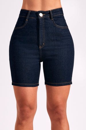 Shorts Jeans Ultra Modelador Jeans Escuro Cós Super Alto