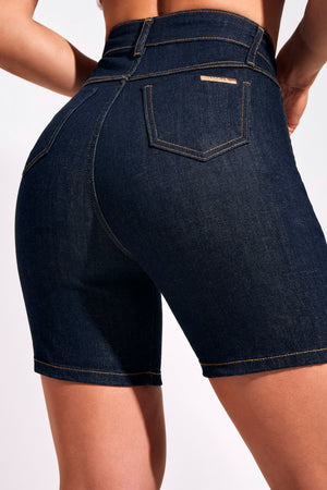 Shorts Jeans Ultra Modelador Jeans Escuro Cós Super Alto