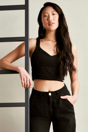 Cropped de Linho Térmico Dunas Preto