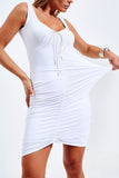 Vestido Curve Dupla Face Branco com Nude