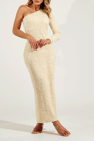 Vestido Ombro Único Perfect Stretch Off White