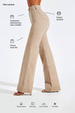 Calça Jeans Modeladora Wide Leg Nude Cós Super Alto